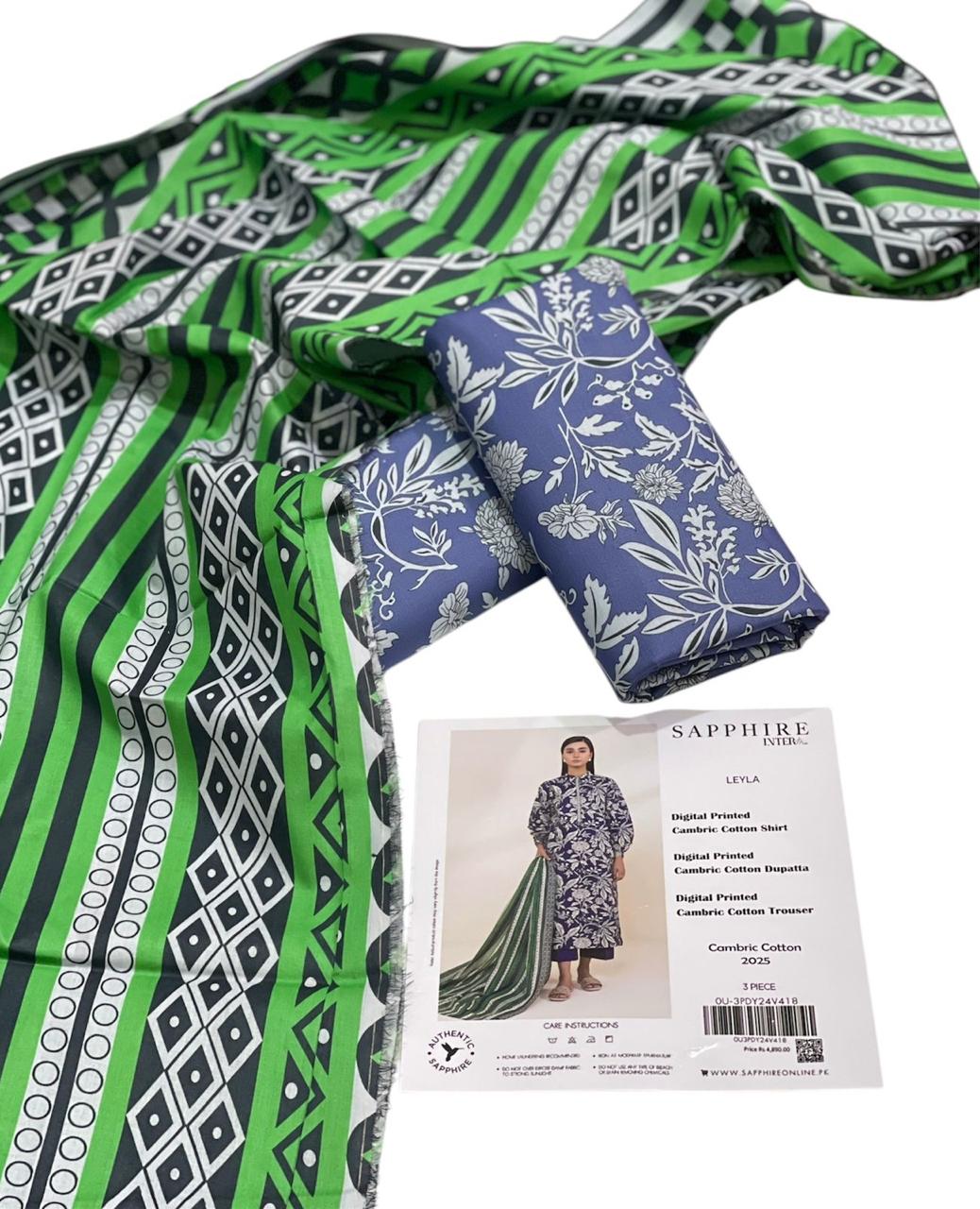 SAPPHIRE CAMBRIC COTTON
